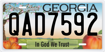 GA license plate QAD7592