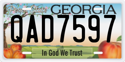 GA license plate QAD7597