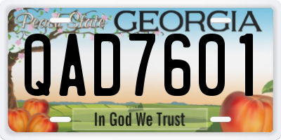 GA license plate QAD7601