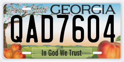 GA license plate QAD7604