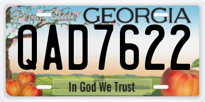 GA license plate QAD7622