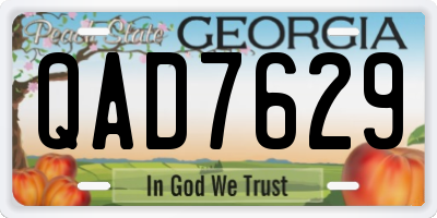 GA license plate QAD7629