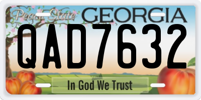 GA license plate QAD7632