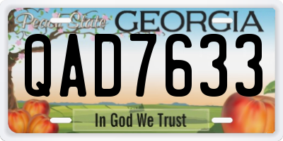 GA license plate QAD7633