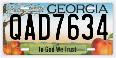 GA license plate QAD7634
