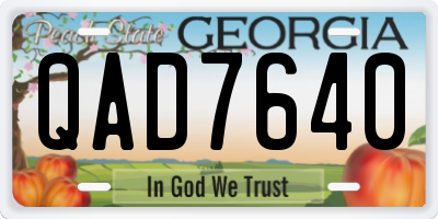 GA license plate QAD7640