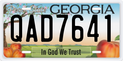 GA license plate QAD7641