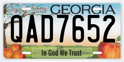 GA license plate QAD7652