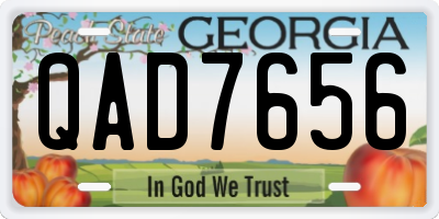 GA license plate QAD7656