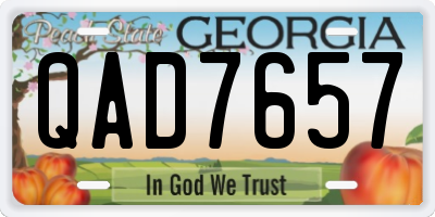GA license plate QAD7657