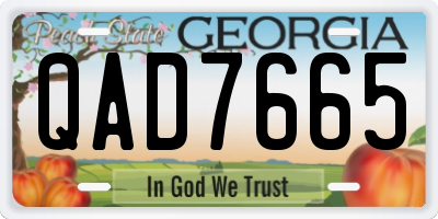 GA license plate QAD7665