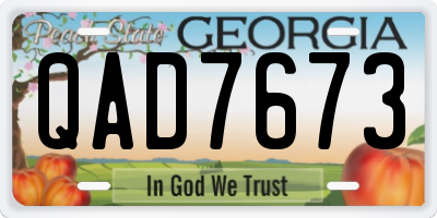 GA license plate QAD7673