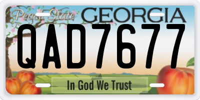 GA license plate QAD7677