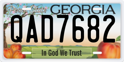 GA license plate QAD7682