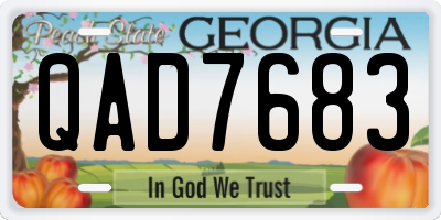 GA license plate QAD7683