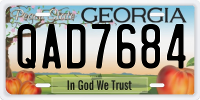 GA license plate QAD7684