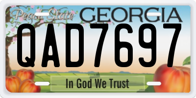 GA license plate QAD7697