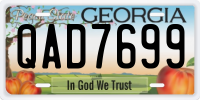 GA license plate QAD7699