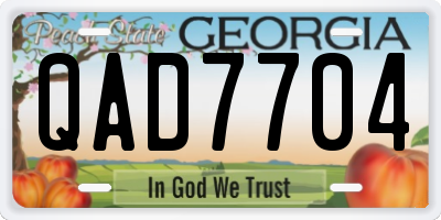 GA license plate QAD7704