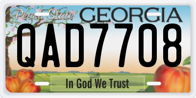GA license plate QAD7708