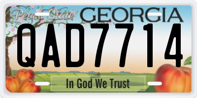 GA license plate QAD7714
