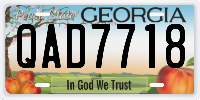 GA license plate QAD7718