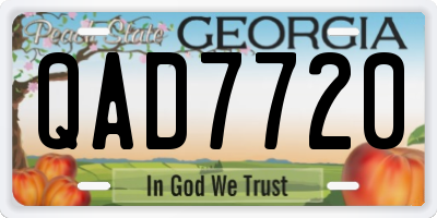GA license plate QAD7720
