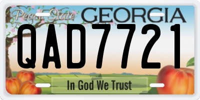 GA license plate QAD7721