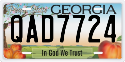 GA license plate QAD7724