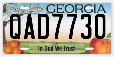 GA license plate QAD7730