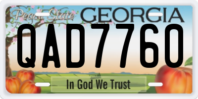 GA license plate QAD7760