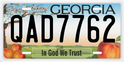GA license plate QAD7762