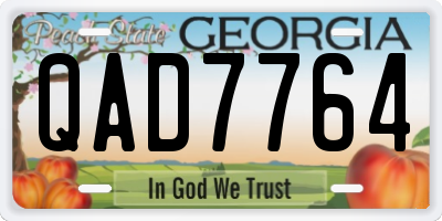 GA license plate QAD7764