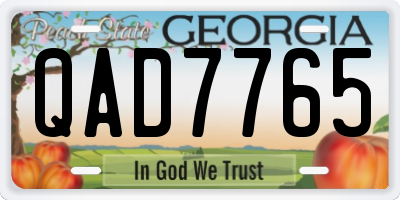 GA license plate QAD7765
