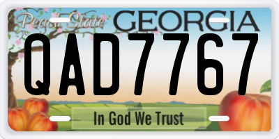 GA license plate QAD7767