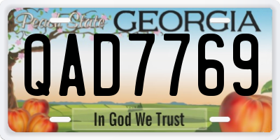 GA license plate QAD7769