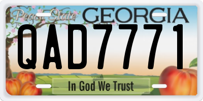 GA license plate QAD7771