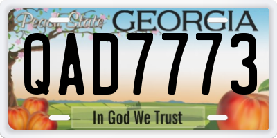 GA license plate QAD7773