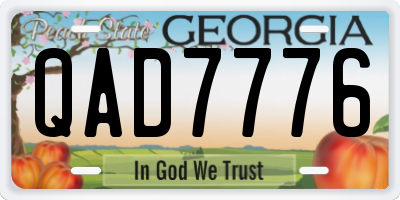 GA license plate QAD7776