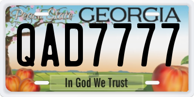 GA license plate QAD7777