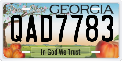 GA license plate QAD7783