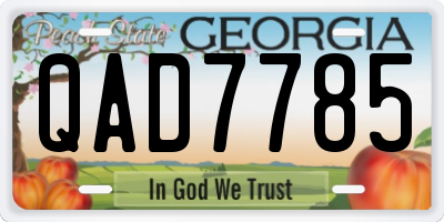 GA license plate QAD7785