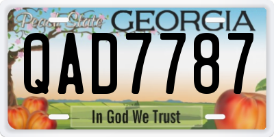 GA license plate QAD7787