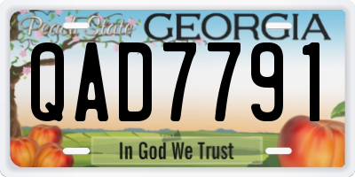 GA license plate QAD7791