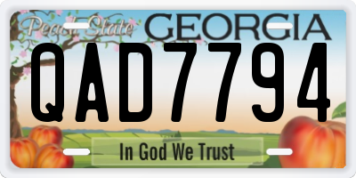 GA license plate QAD7794