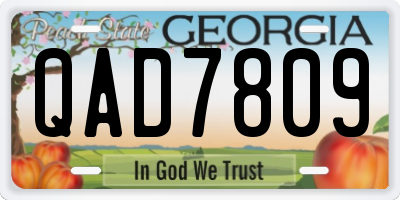 GA license plate QAD7809