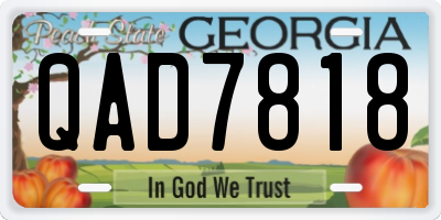 GA license plate QAD7818