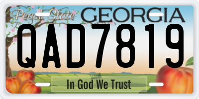 GA license plate QAD7819