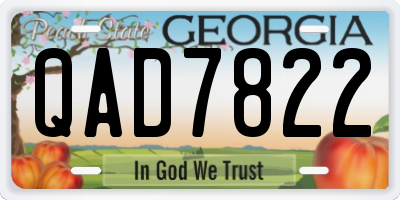 GA license plate QAD7822