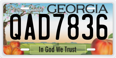 GA license plate QAD7836